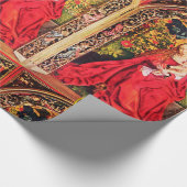 MADONNA DER ROSE BOWER , RED RUBY GEMSTONES GESCHENKPAPIER (Ecke)