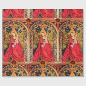 MADONNA DER ROSE BOWER , RED RUBY GEMSTONES GESCHENKPAPIER (Flach)