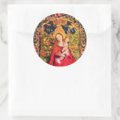 MADONNA DER ROSE BOWER RUNDER AUFKLEBER (Tasche)