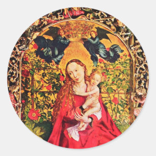 MADONNA DER ROSE BOWER RUNDER AUFKLEBER