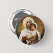 Madonna der Rose von Bouguereau Button (Vorne & Hinten)