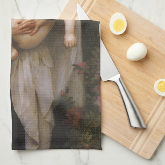 Madonna der Rose von Bouguereau Geschirrtuch (Viertel Falte)