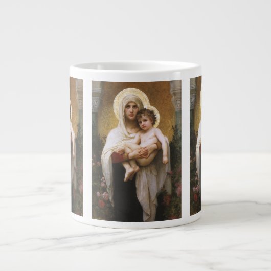 Madonna der Rose von Bouguereau Jumbo-Tasse (Vorderseite)