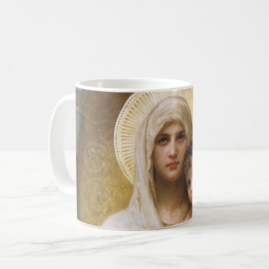 Madonna der Rose von Bouguereau Kaffeetasse (Vorderseite Links)