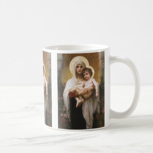 Madonna der Rose von Bouguereau Kaffeetasse (Rechts)