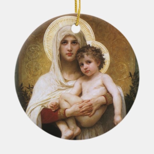 Madonna der Rose von Bouguereau Keramikornament (Vorne)