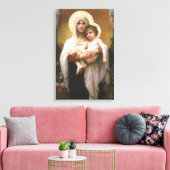 Madonna der Rose von Bouguereau Leinwanddruck (Insitu (Wohnzimmer))