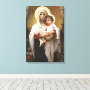 Madonna der Rose von Bouguereau Leinwanddruck