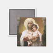Madonna der Rose von Bouguereau Magnet (Vorderseite/Rückseite)