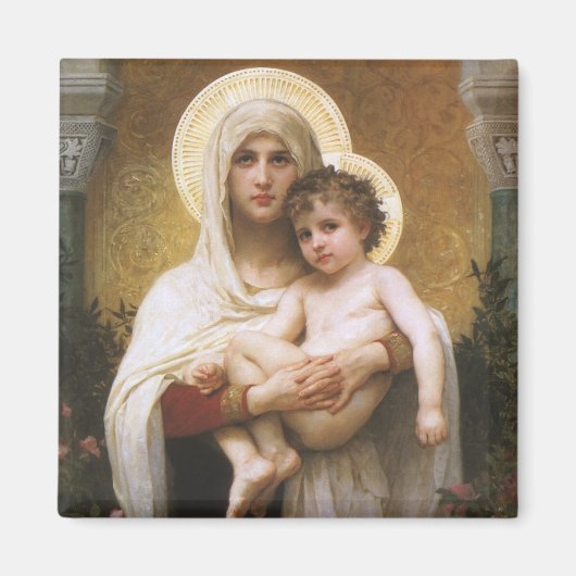 Madonna der Rose von Bouguereau Magnet (Vorne)