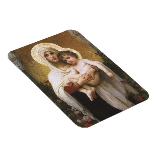 Madonna der Rose von Bouguereau Magnet (Rechte Seite)
