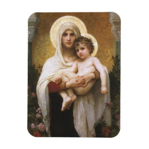Madonna der Rose von Bouguereau Magnet