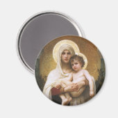 Madonna der Rose von Bouguereau Magnet (Vorderseite/Rückseite)