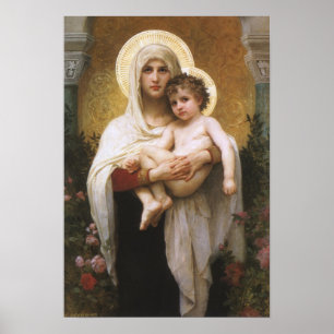 Madonna der Rose von Bouguereau Poster