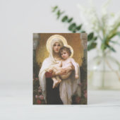 Madonna der Rose von Bouguereau Postkarte (Stehend Vorderseite)