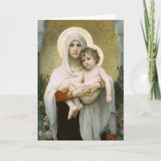 Madonna der Rosen durch Bouguereau Karte (Vorderseite)
