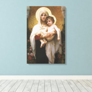 Madonna der Rosen von Bouguereau Leinwanddruck