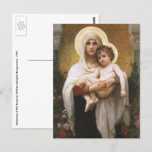 Madonna der Rosen von Bouguereau Postkarte