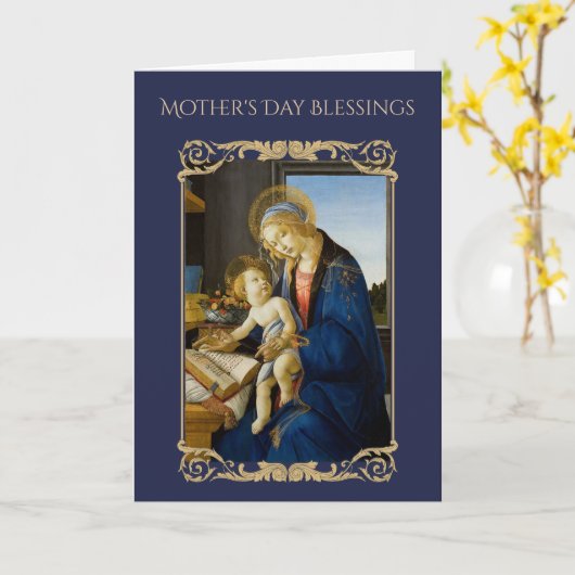 Madonna des Buches durch Botticelli religiös Karte (Gelbe Blume)