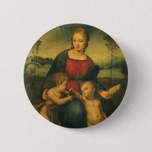 Madonna des Goldfinken von Raphael Sanzio Button