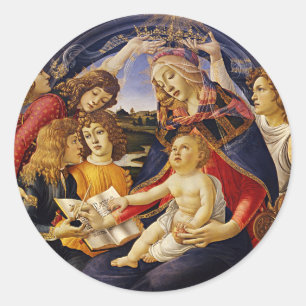 Madonna des Magnificat von Sandro Botticelli Runder Aufkleber