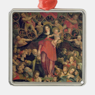 Madonna des Rosenbeetes, c.1569 (Öl auf Leinwand) Silbernes Ornament