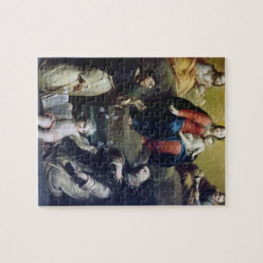 Madonna des Rosenbeetes mit SS Dominic, Catheri Puzzle (Horizontal)