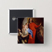 Madonna des Rosenbeetes (Öl auf Leinwand) Button (Vorne & Hinten)