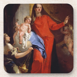 Madonna des Rosenbeetes (Öl auf Leinwand) Getränkeuntersetzer