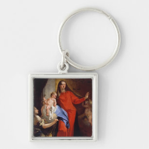 Madonna des Rosenbeetes (Öl auf Leinwand) Schlüsselanhänger