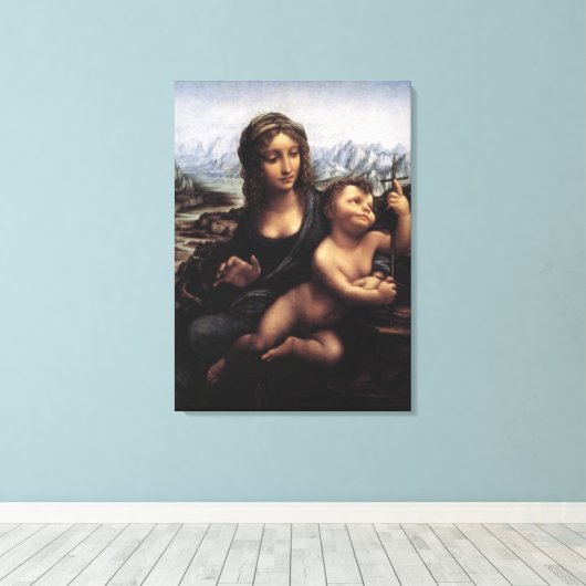 Madonna des Yarnwinder, Leonardo Da Vinci Leinwanddruck (Insitu (Holzboden))