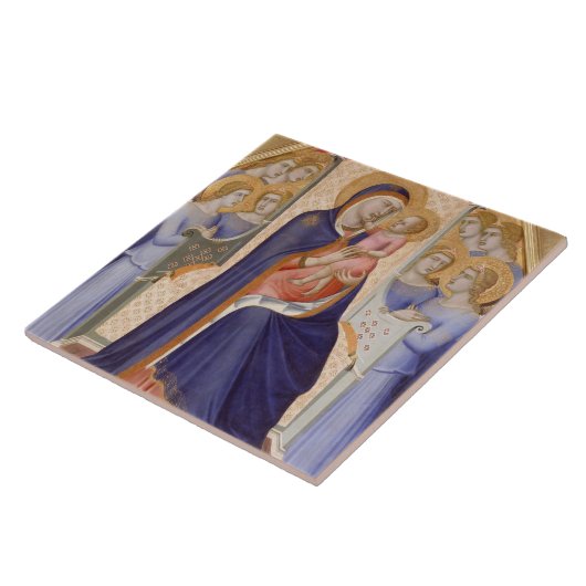 Madonna im Ruhm, c.1315 (Tempera auf Platte) Fliese (Seite)