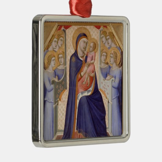 Madonna im Ruhm, c.1315 (Tempera auf Platte) Silbernes Ornament (Rechts)