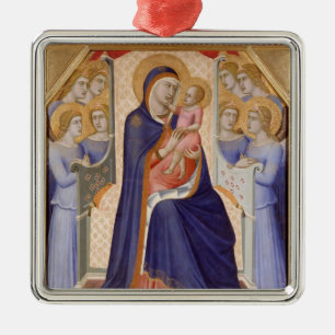 Madonna im Ruhm, c.1315 (Tempera auf Platte) Silbernes Ornament