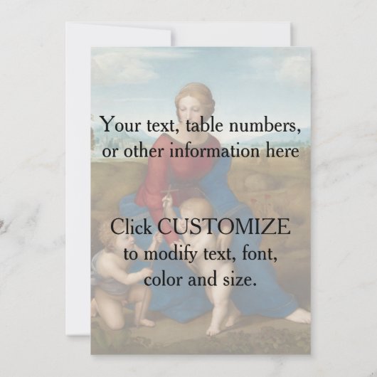 Madonna in Meadow Raphael Einladung (Rückseite)