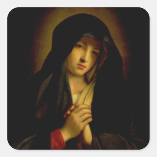 Madonna in Sorrow Quadratischer Aufkleber