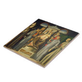 Madonna inthronisierte, 1480 (Öl auf Platte) Fliese (Seite)