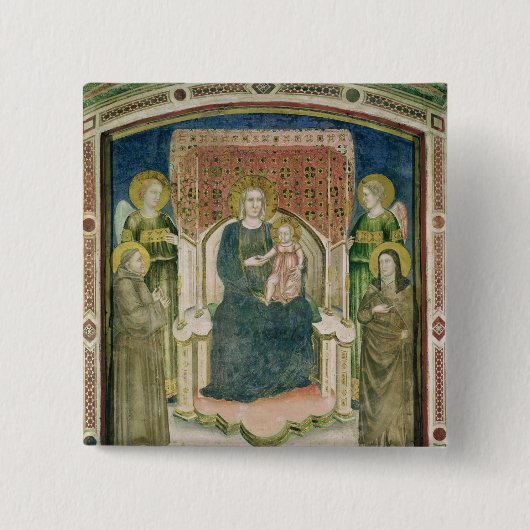 Madonna inthronisierte mit St Francis von Assisi Button (Vorderseite)