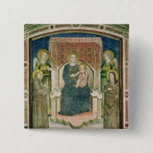 Madonna inthronisierte mit St Francis von Assisi Button