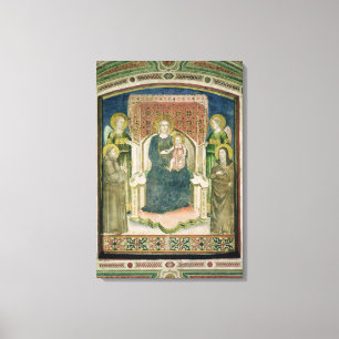 Madonna inthronisierte mit St Francis von Assisi Leinwanddruck
