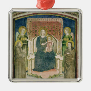 Madonna inthronisierte mit St Francis von Assisi Silbernes Ornament