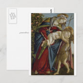 Madonna, Kind, Johannes der Täufer von Botticelli Postkarte (Vorne/Hinten)