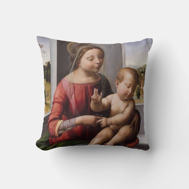 Madonna & Kind mit John Baptist Kissen (Vorderseite)
