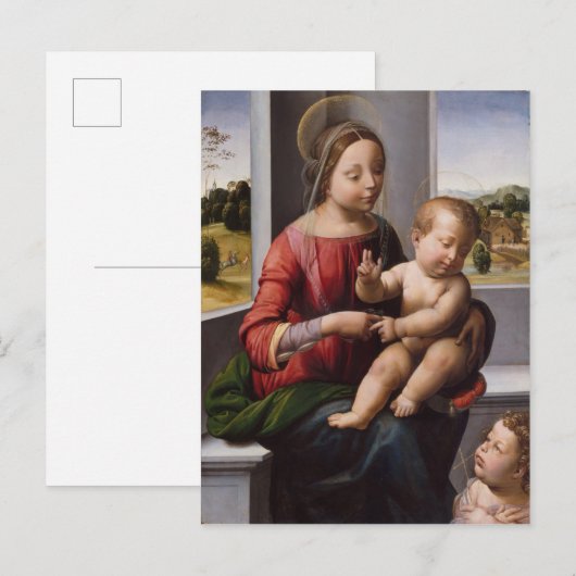 Madonna & Kind mit John Baptist Postkarte (Vorne/Hinten)