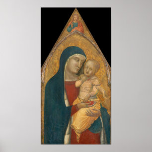 Madonna & Kind Pietro Lorenzetti Gestern und Heute Poster