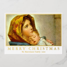 Madonna & Kind Religiöse Weihnachten mit Foto Folien Feiertagskarte