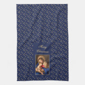 Madonna & Kind Religiöse Weihnachtsdekorationen Geschirrtuch (Vertikal)