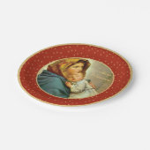 Madonna & Kind Traditionelle religiöse Weihnachten Pappteller (Schrägansicht)