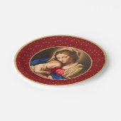 Madonna & Kind Traditionelle religiöse Weihnachten Pappteller (Schrägansicht)