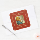 Madonna & Kind Traditionelle religiöse Weihnachten Quadratischer Aufkleber (Umschlag)